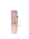 HAPPY High Borosilicate Glass Bottle with Silicone Cover 370mL(Pure White)