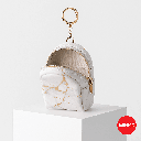 Mini Backpack Style Coin Purse(Marble Pattern)White