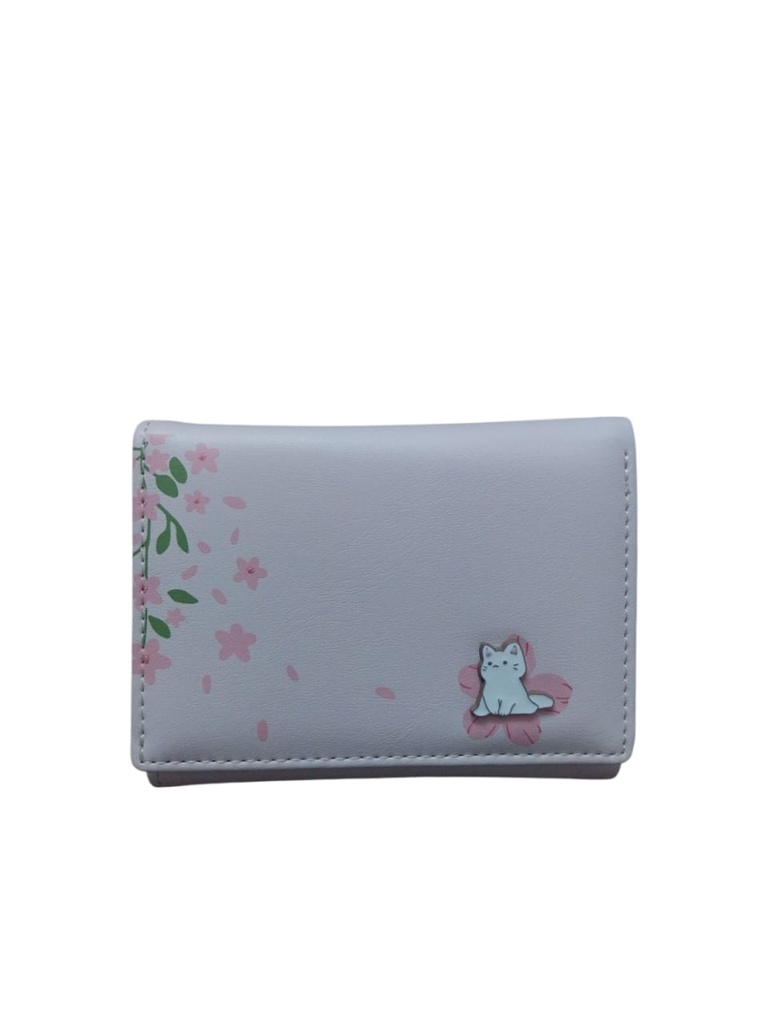 Flower Series Tri-Foil Women's Wallet (Pink Light) Miniso