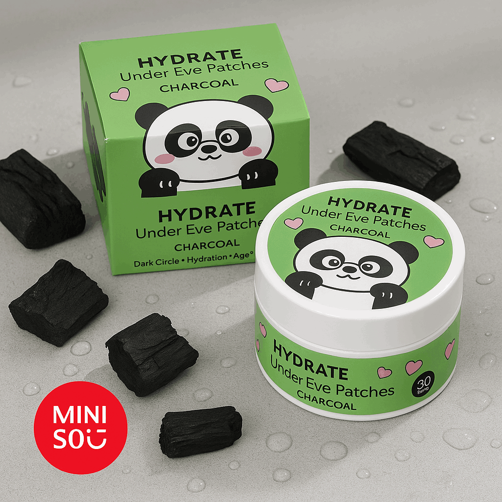 Miniso Hydrate Under Eye Patches 30 Pairs(Charcoal)