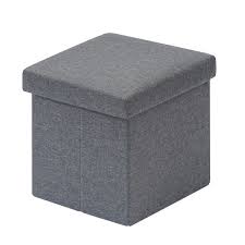 Square Folding Ottoman Storoge Box (Grey)