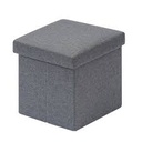 Square Folding Ottoman Storoge Box (Grey)