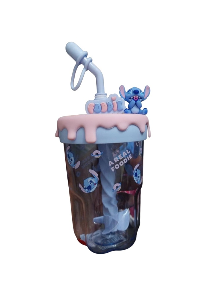 Disney Stitch Dinner Party Collection Water Bottle With Stlr Straw 560ML