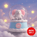We Bare Bears Series 4.0 Cloud Crystal Ball Figure Model (Grizz)