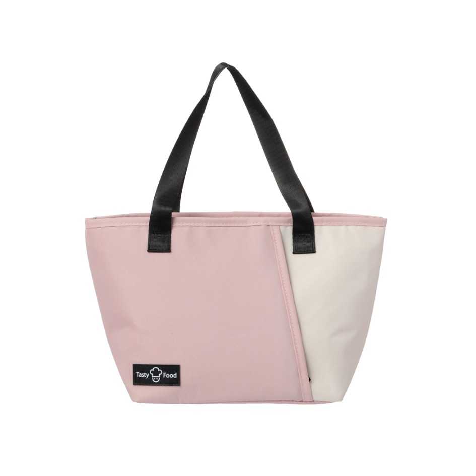 Color Bloking Mousse Trapezoid Lunch Bag (Pink)