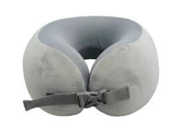 Compact Adjustable Memory Foam Neck Pillow (Gray) Miniso
