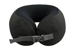 Solid Color Series Adjustable Memory Foam Neck Pillow (Black)