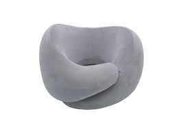 Foldable Number Zero Neck Pillow With Hook (Gray)