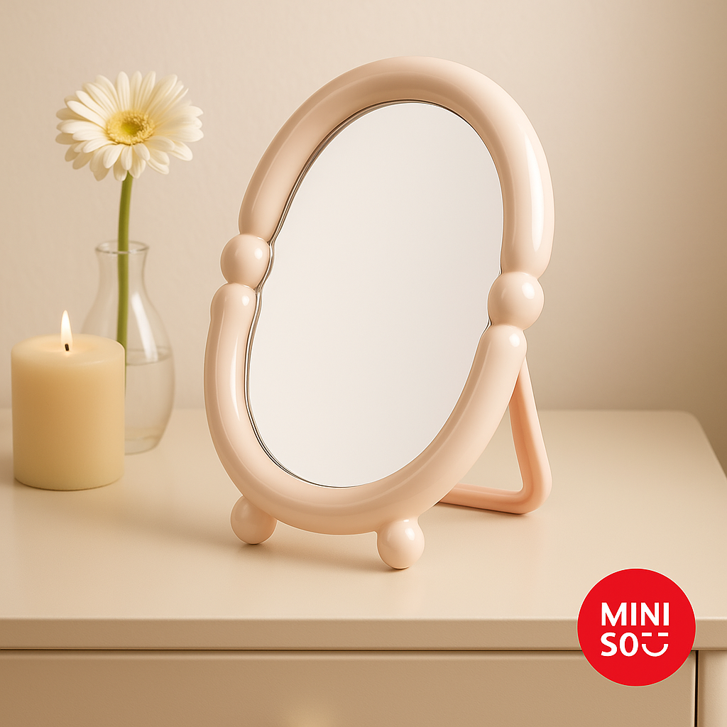 Cream Style Makeup Mirror (Round)Miniso | thealanscottretail